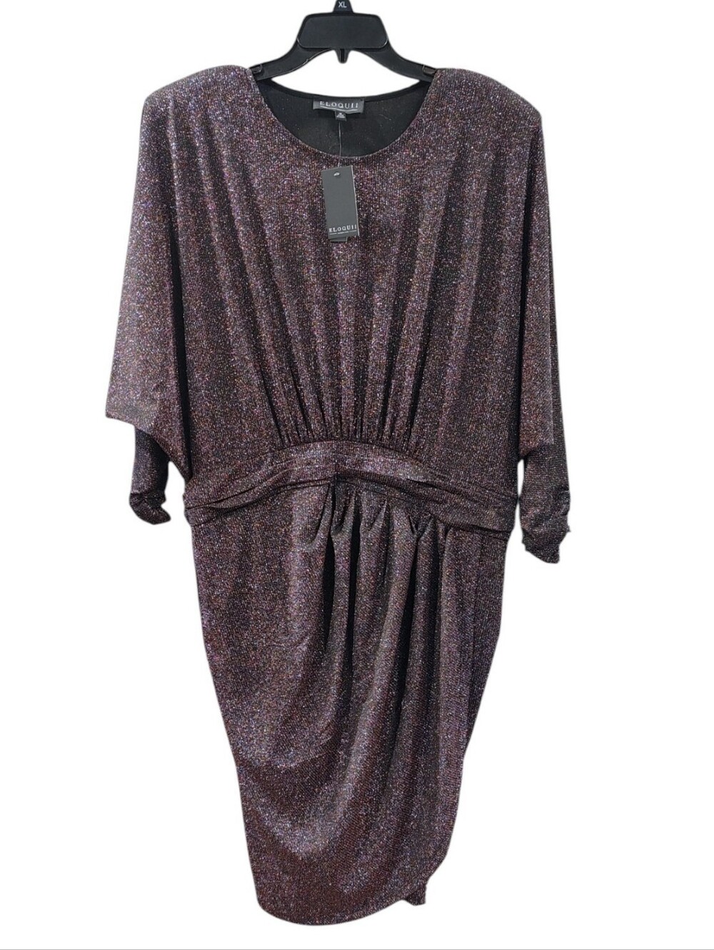 Eloquii Black Purple Sparkly Bodycon Mini Cocktail Dress Womens Plus Size 18 NWT